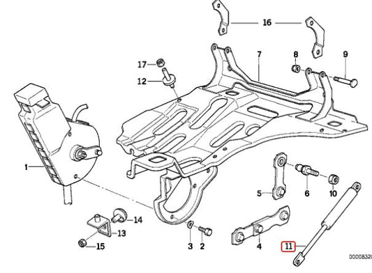 BMW E31 Headlight Shock absorber (Pair) Old BMW part number for reference: 63128124448