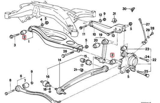 BMW E31 Upgraded lower ball joint bushing (Set of 4) Old BMW Part number for reference: 33321135131